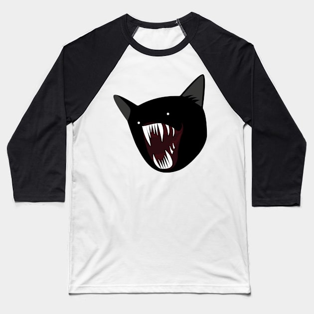 Demon Cat Meme Baseball T-Shirt by Sashen